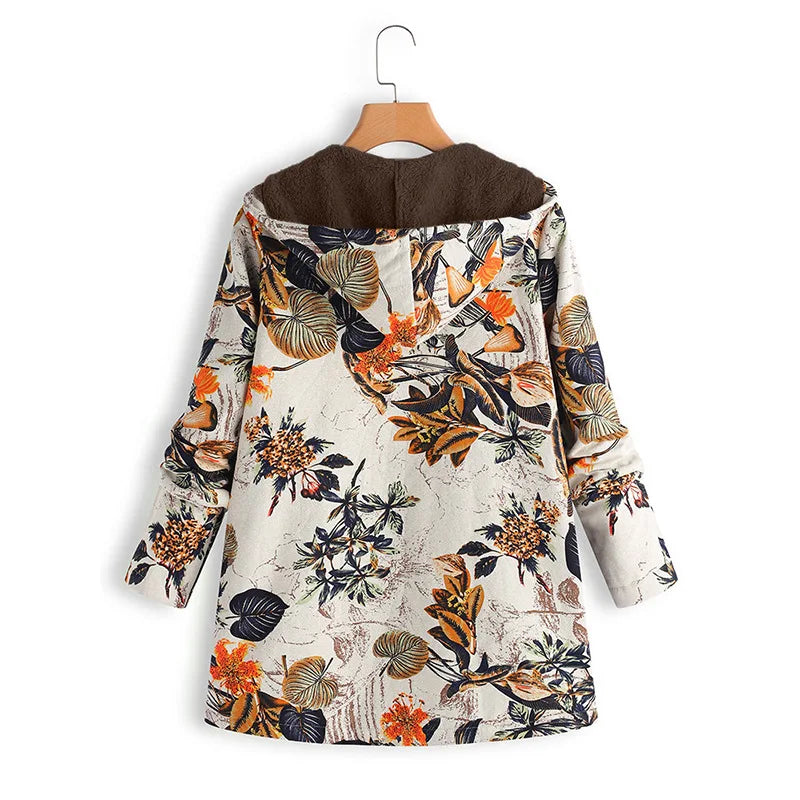 Mavilde | Fleece Jakke med blomsterprint